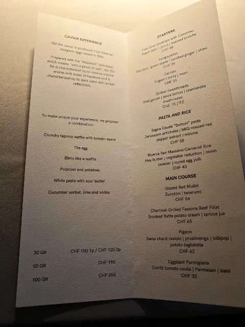 L'exquise sélection à la carte du chef Diego Della Schiava.