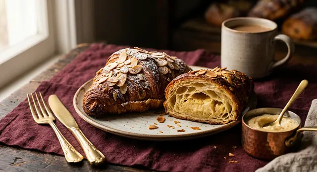Breakfast gold - Almond Croissants French Style